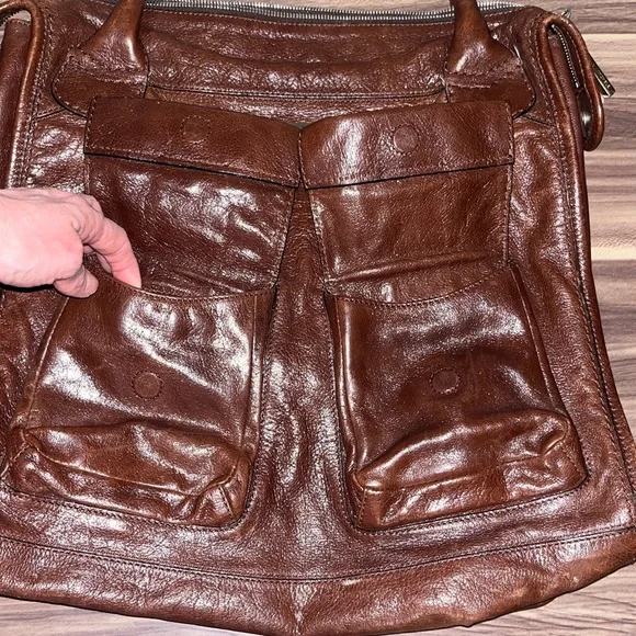 MICHELLE Brown Leather Tote Bag - Picture 3 of 16